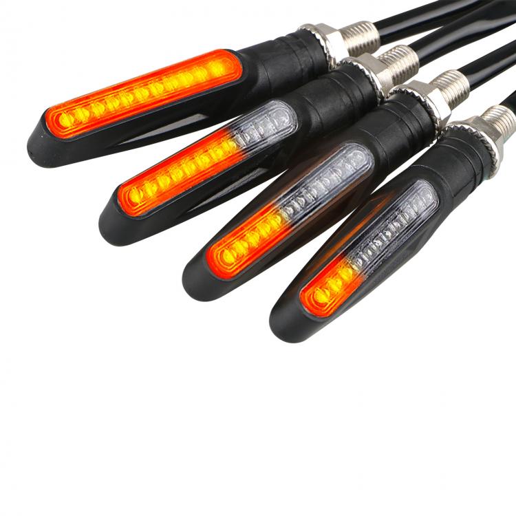 2 COPPIE 4 FRECCE LED COB 12V MOTO INDICATORE SEGNALE FRECCIA LUCE SEQUENZIALE