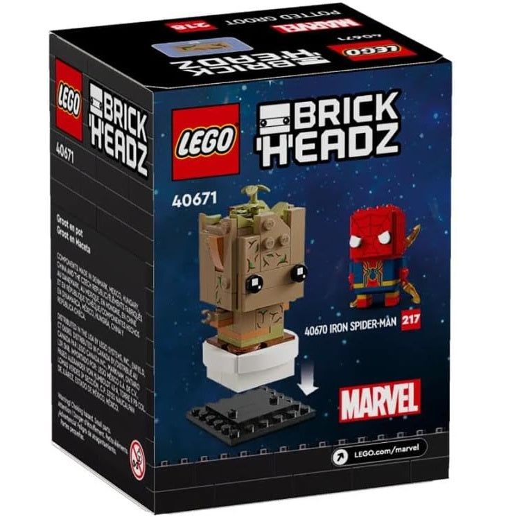 Lego - Brickheadz 40671 Marvel (Groot In Vaso) Infinity Saga - Figure 218 - 10+