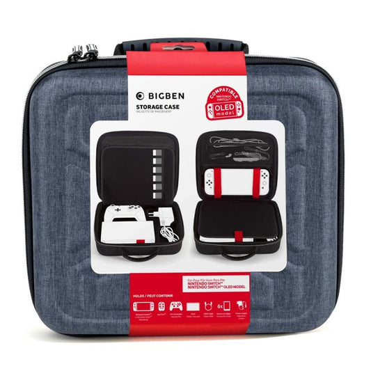 BIGBEN CUSTODIA PROTETTIVA RIGIDA VALIGETTA PER NINTENDO SWITCH E ACCESSORI GRAY