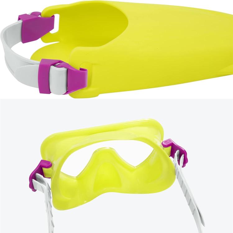 BESTWAY - SET MASCHERA PER SNORKELING CON BOCCAGLIO E PINNE PER BAMBINI 3+ ANNI