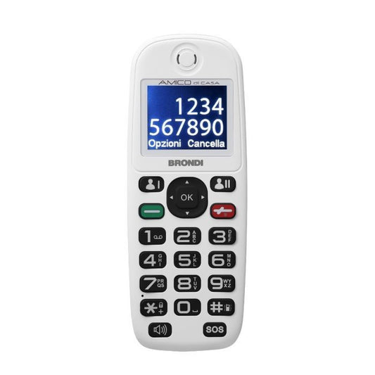 BRONDI AMICO DI CASA TELEFONO CELLULARE GSM DUAL SIM ANZIANI TASTI GRANDI SOS WH
