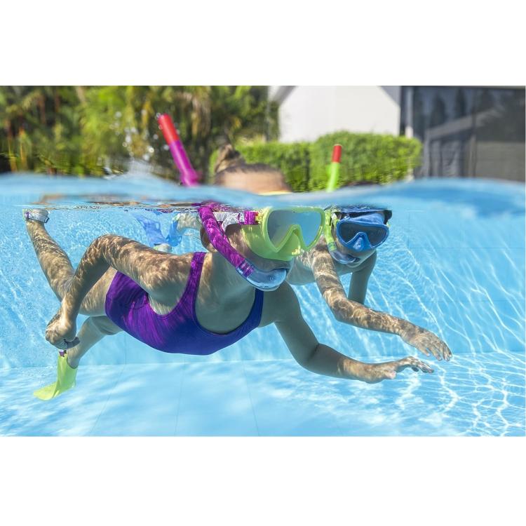BESTWAY - SET MASCHERA PER SNORKELING CON BOCCAGLIO E PINNE PER BAMBINI 3+ ANNI