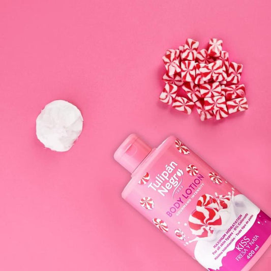 Tulipan Negro Lozione Corpo Body Crema Idratante (Kiss Panna E Fragola) 400Ml