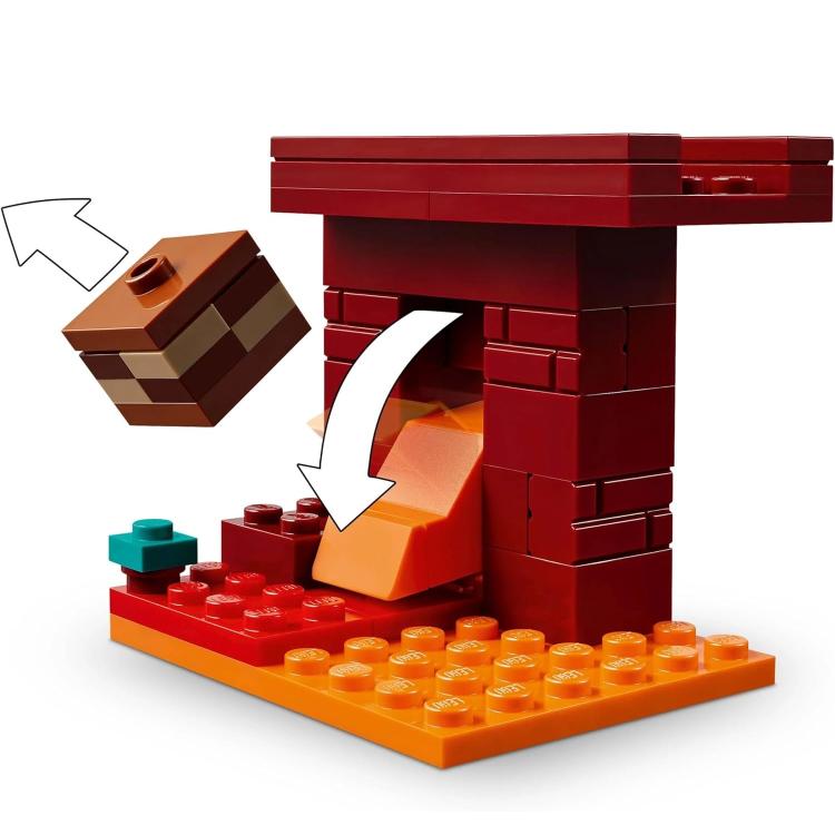 Lego - Minecraft 21266 Set (Battaglia Sul Ponte Del Nethe) Con 4 Figure 99Pz 6+
