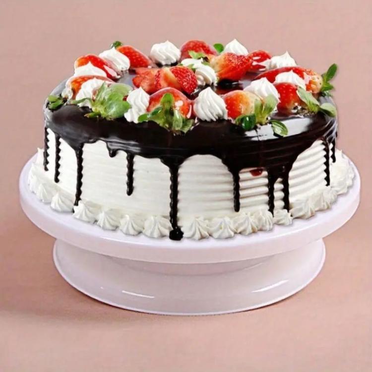 Alzatina e Piatto Girevole per Torte - Supporto Vassoio Rotante Decoro Ø 27,5 cm