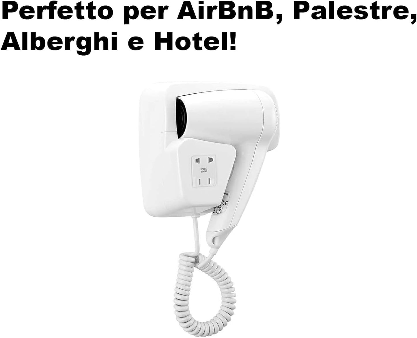 Asciugacapelli a Muro Phon Parete per Alberghi Hotel Bagno Spogliatoi Palestra