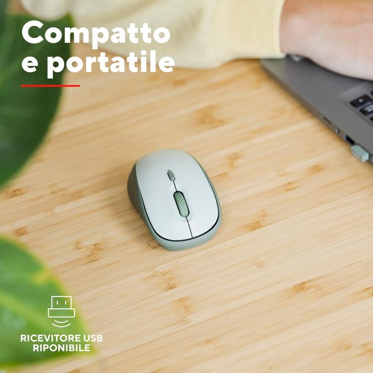 Trust Mouse Primo Wireless Compatto Ambidestro Ottico 1600 Dpi Dark Matt Blu