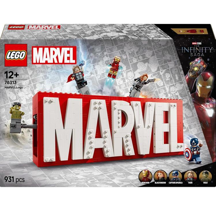 Lego - Marvel Logo 76313 Set (Sigla Marvel) Costruzioni 5 Mini Figure 931Pz 12+