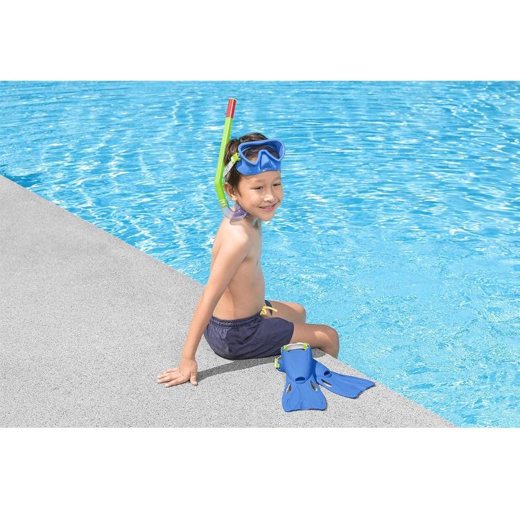 BESTWAY - SET MASCHERA PER SNORKELING CON BOCCAGLIO E PINNE PER BAMBINI 3+ ANNI
