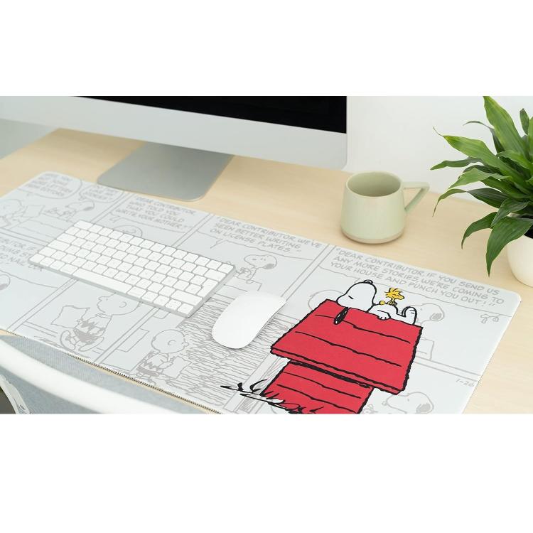 Snoopy: Tappetino Per Tastiera E Mouse Pad Pc Gaming Deskmat Grande Xxl 80X35Cm