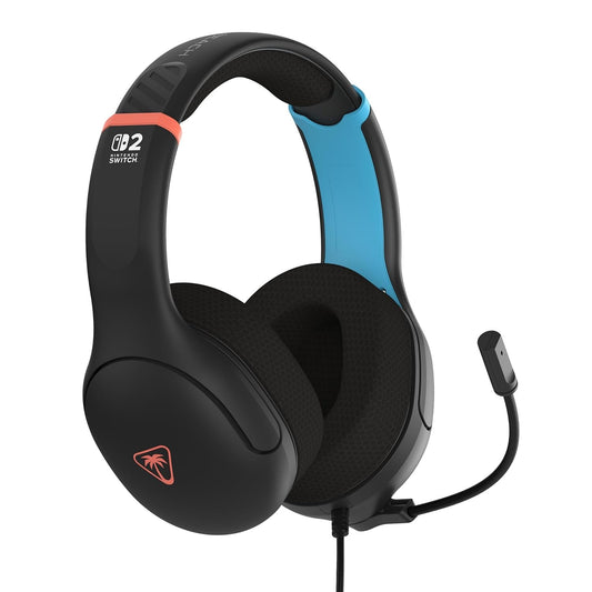 TURTLE BEACH Airlite™ Fit Cuffie da gioco Wired Gaming per Nintendo Switch 1 e 2 (Charcoal Black) Microfono flip-and-mute, padiglioni auricolari dal comfort superiore, licenza ufficiale per tutti i Nintendo Switch