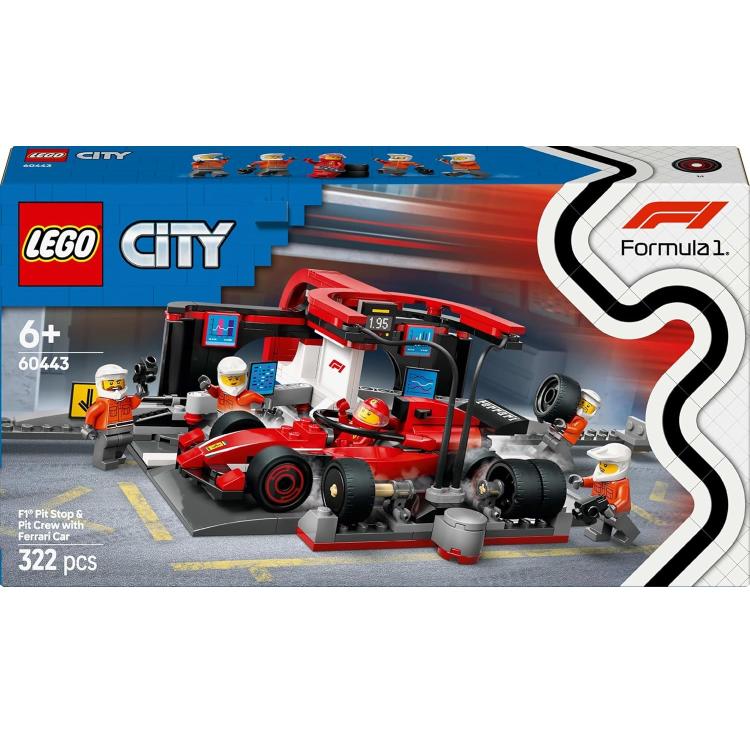 Lego - City 60443 (Pit Stop E Meccanici Con Monoposto Ferrari F1) Set 322Pz - 6+