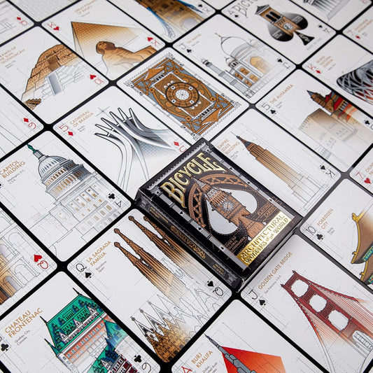 Bicycle - Architectural Wonders Of The World - Playing Cards - Mazzo di Carte da Collezione, Poker, Magia e Cardistry basato sui famosi Monumenti