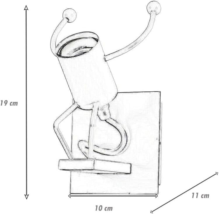Universo - Applique da Parete Decorativo a Forma di Omino - Lampada da Muro in Metallo con Attacco E27 per Arredo Casa Soggiorno Ingresso (Omino che Salta Nero)