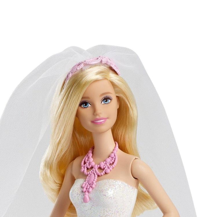 Mattel Barbie Bambola Barbie Sposa Biondo Abito Velo E Fiori Giocattolo 3+ Gtf37