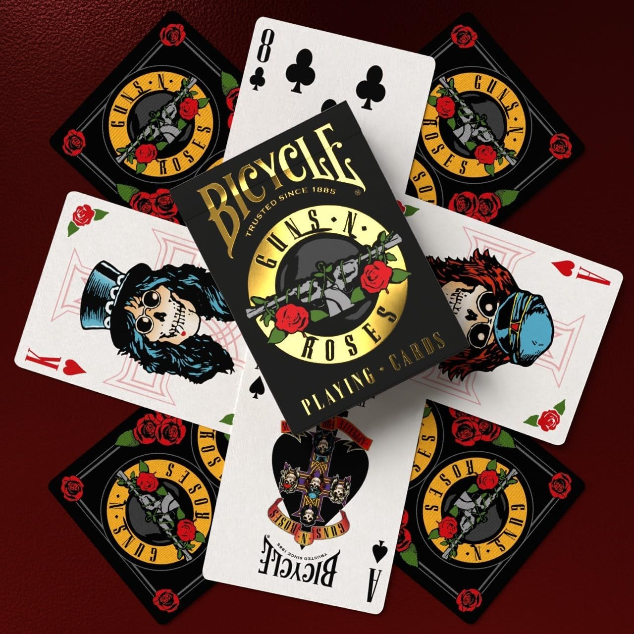 Bicycle - Rock (Guns N' Roses) Playing Cards - Mazzo di Carte da Collezione, Poker, Magia e Cardistry basato sul famoso gruppo Musicale Rockstar
