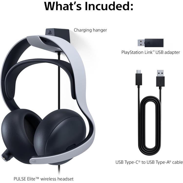 Sony Pulse Elite Playstation 5 Cuffie Wireless Con Microfono Ps5 Headset (White)