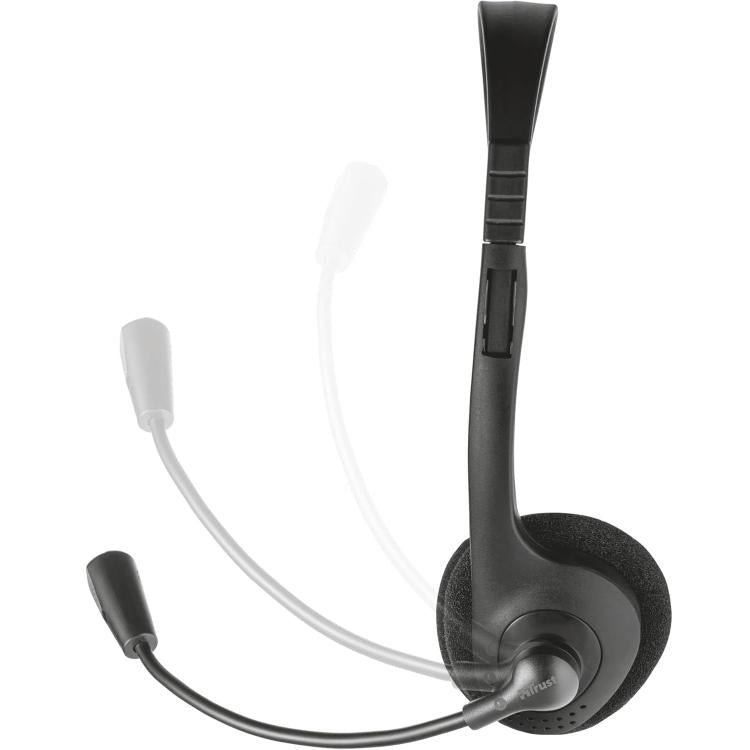 Trust Primo Cuffie Chat Microfono Leggere 3,5Mm Cavo 1,8M Auricolari Pc Ufficio