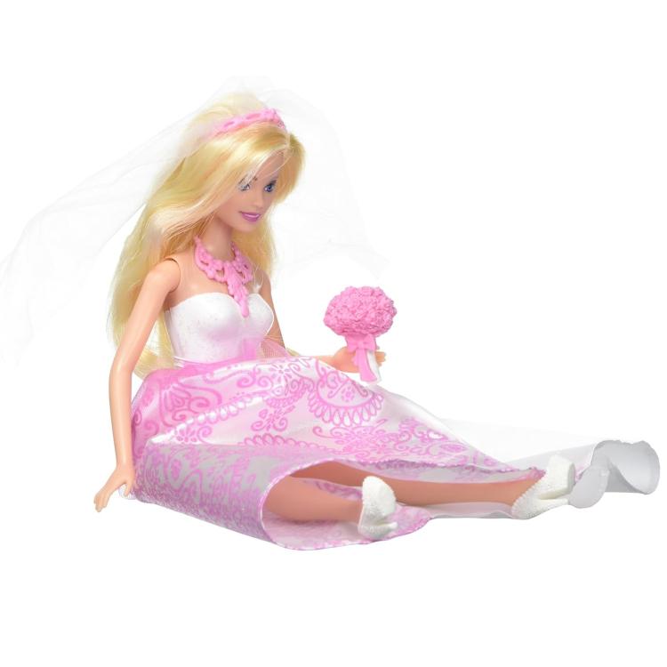 Mattel Barbie Bambola Barbie Sposa Biondo Abito Velo E Fiori Giocattolo 3+ Gtf37
