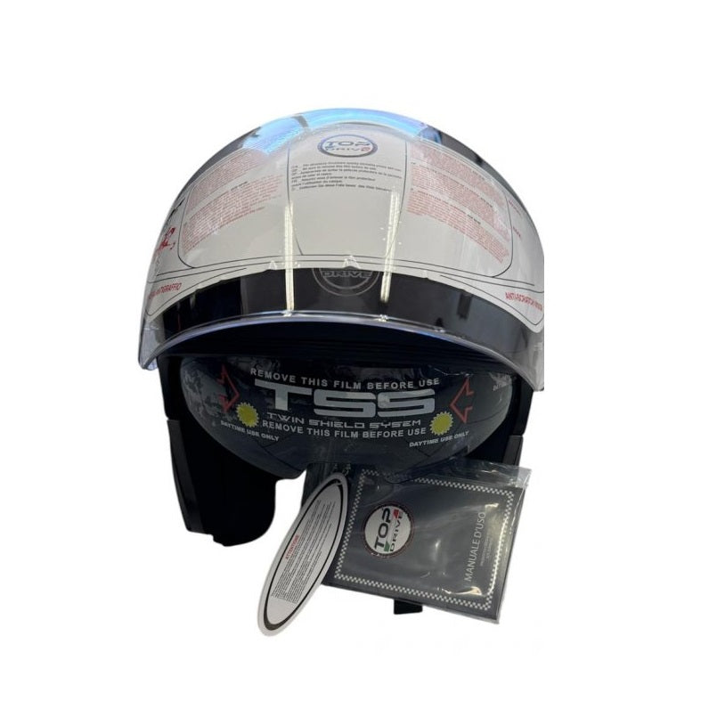 Casco Jet (Max) Moto Scooter Omologato Doppia Visiera Removibile Grigio Shine S