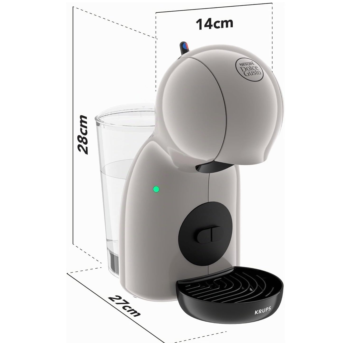 Krups KP1A3AF0 Macchina Caffè Espresso a Capsule Piccolo XS a Capsule Nescafè Dolce Gusto - Tortora