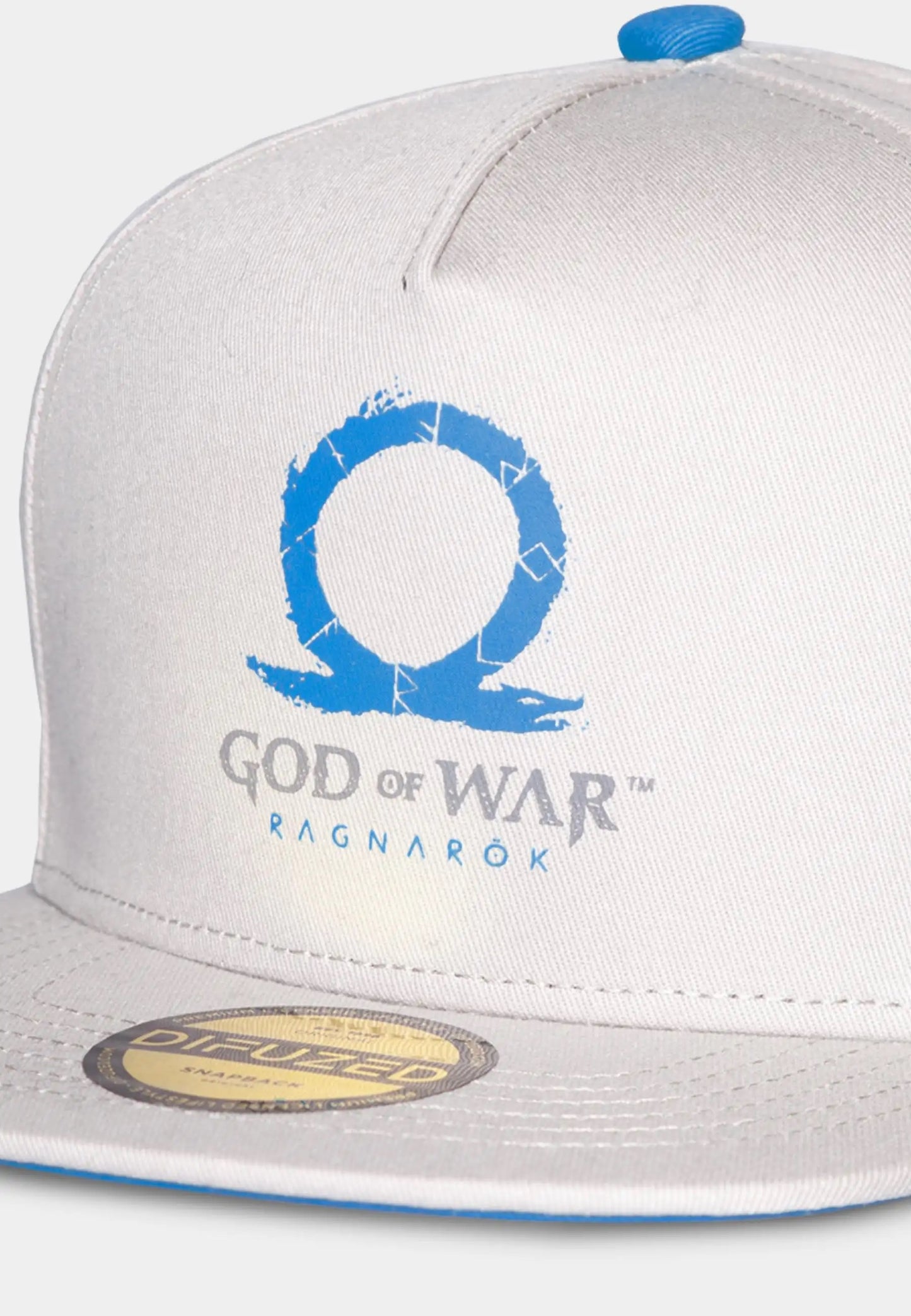 Difuzed - God of War (Ragnarok) Logo Ufficiale Strapback/Snapback - Berretto Cappello con Visiera Dritta Cappellino Stile Basket/Baseball Cap Grigio