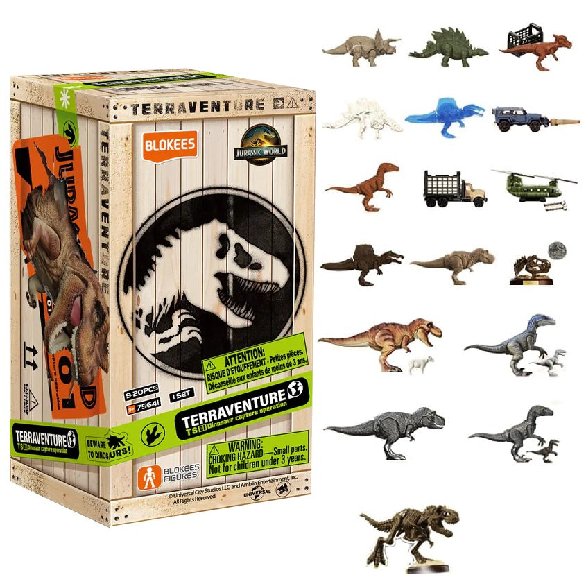 Blokees - Welcome to Jurassic World: Terraventure TS01 - Dinosaur Capture Operation 12 Designs - 12 Action Figure (BOX INTERA) 75641