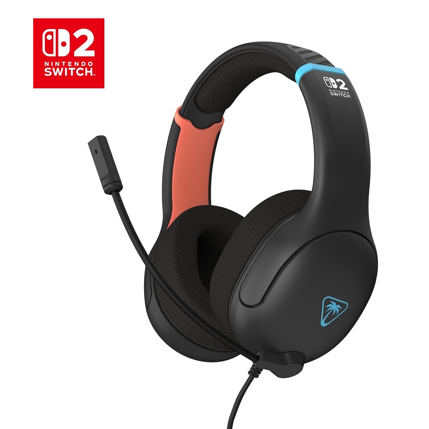 TURTLE BEACH Airlite™ Fit Cuffie da gioco Wired Gaming per Nintendo Switch 1 e 2 (Charcoal Black) Microfono flip-and-mute, padiglioni auricolari dal comfort superiore, licenza ufficiale per tutti i Nintendo Switch