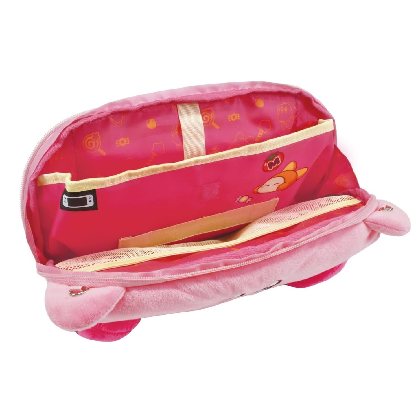 HORI - Borsa Plush Pouch (Kirby) Custodia Ufficiale Protettiva da viaggio per Console Nintendo Switch 1 e 2 / OLED - Rosa