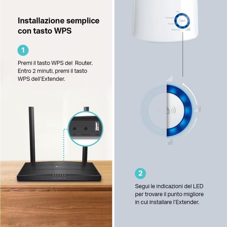 Tp-Link (Tl-Wa850Re) Ripetitore Extender Wireless Presa Wifi E Access Point Ps4