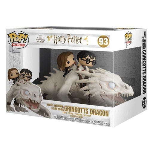 Funko Pop ! Rides Harry Potter ! (93) Gringotts Dragon W/ Harry Ron E Hermione