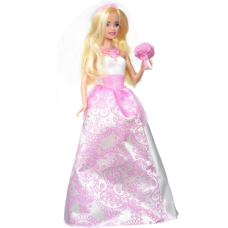 Mattel Barbie Bambola Barbie Sposa Biondo Abito Velo E Fiori Giocattolo 3+ Gtf37
