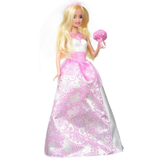 Mattel Barbie Bambola Barbie Sposa Biondo Abito Velo E Fiori Giocattolo 3+ Gtf37