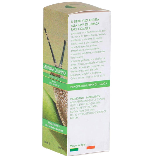 Siero Viso Faccia Antieta Con Bava Di Lumaca Face Complex 100Ml Ipoallergenico