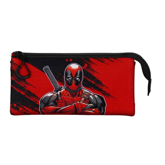 Marvel Astuccio Triplo (Deadpool) Bad - Disney Portapastelli Rosso Scuola Unisex