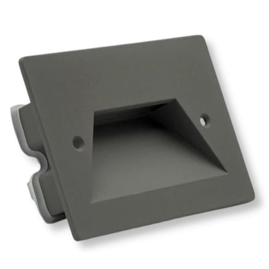 Universo Es49-G3c Punto Luce Segnapasso Rettangolare Led ad Incasso Cambia Colore CCT 3in1 da 3w 24° Da Esterno Ip65 Scatola 503 per Scale Giardino - Grigio