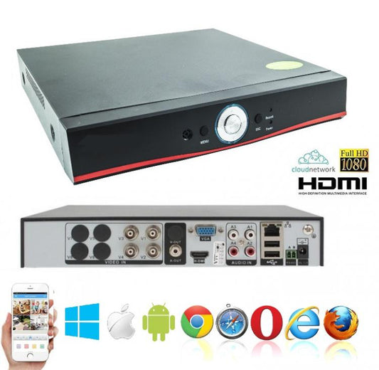 Dvr Ibrido 5Mpx Cloud Xvr Nvr Cvi Tvi Hvr Ahd Analogico 8Ch Canali Full Hd 1080P