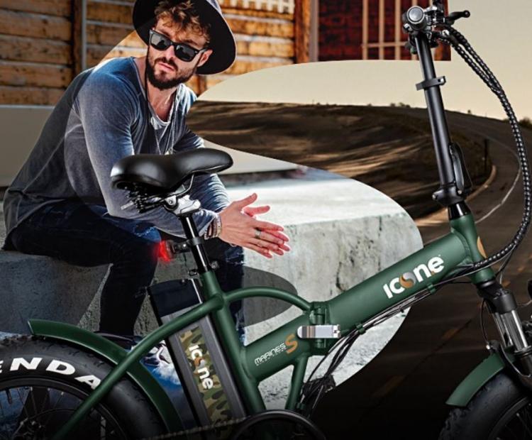 BICICLETTA ELETTRICA FAT-BIKE PIEGHEVOLE A PEDALATA ASSISTITA 20" 250W ICON.E N
