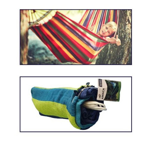 AMACA CLASSICA SINGOLA TESSUTO SACCA COTONE CORDA 200x150 GIARDINO CAMPEGGIO b