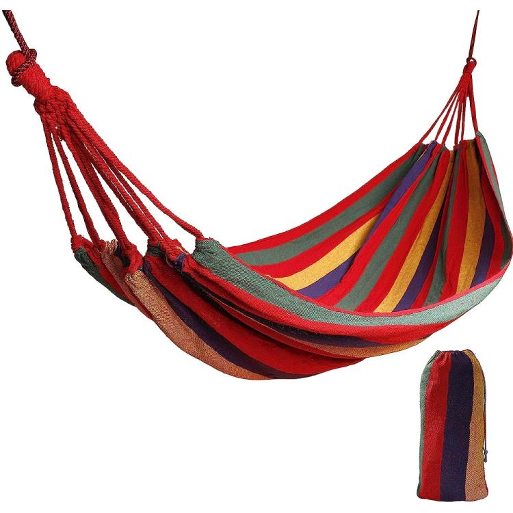 AMACA CLASSICA SINGOLA TESSUTO SACCA COTONE CORDA 200x150 GIARDINO CAMPEGGIO R