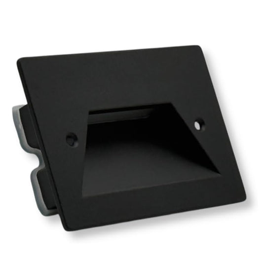 Universo Es49-G3c Punto Luce Segnapasso Rettangolare Led ad Incasso Cambia Colore CCT 3in1 da 3w 24° Da Esterno Ip65 Scatola 503 per Scale Giardino - Nero