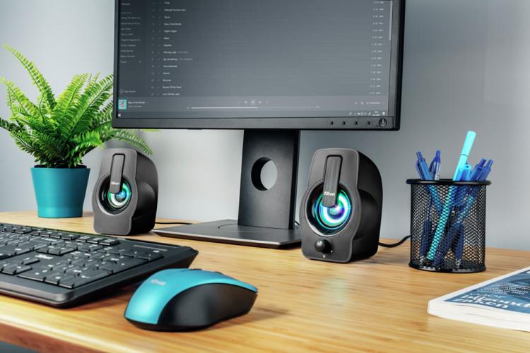 Trust Gemi Speaker Casse Audio Pc Desktop Stereo Con Led Rgb Altoparlante Usb