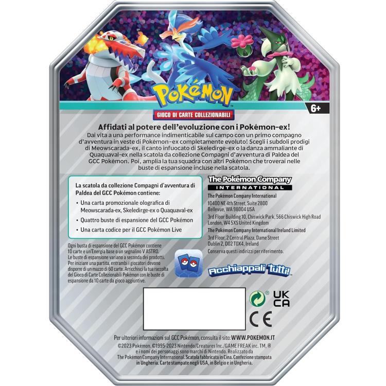 Pokemon Tin: Compagni D'Avventura Di Paldea Espansione Partner (Quaquaval-Ex)