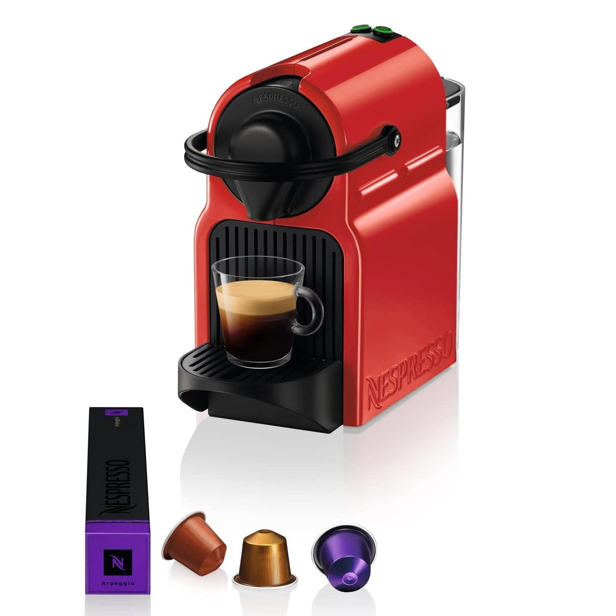 De'Longhi Inissia XN1005 Macchina da Caffè Espresso Regolabile a Capsule Nespresso - Rosso (Ruby Red)