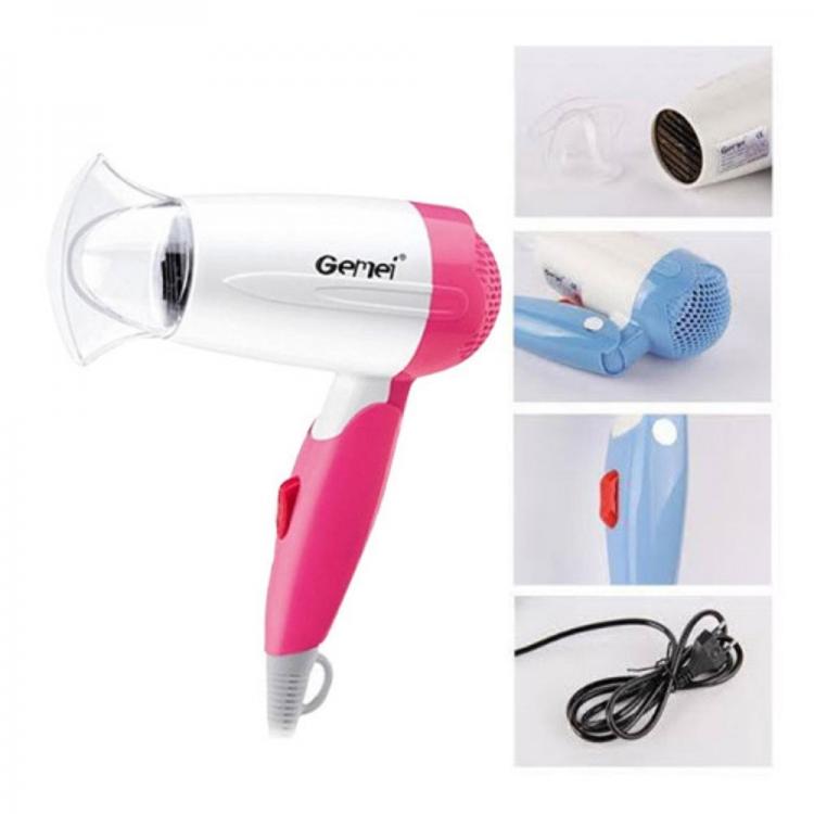 Gemei Mini Phon Asciugacapelli 1000W Pieghevole Portatile Fono Da Viaggio Sport