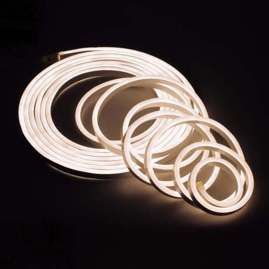 Kit 5M Striscia Flex Led Bobina Neon Flessibile Tubo Esterno Bianco Naturale
