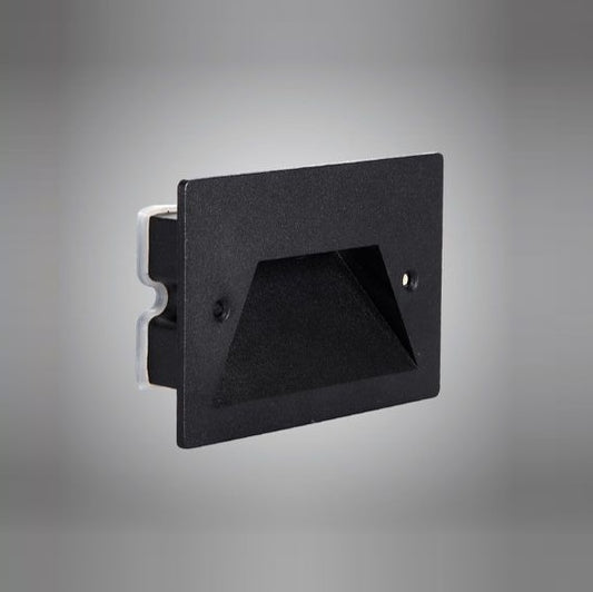 Faretto Segnapassi Ip65 Led 3W Incasso Scatola 503 Per Scale Giardino 6000K/Nero