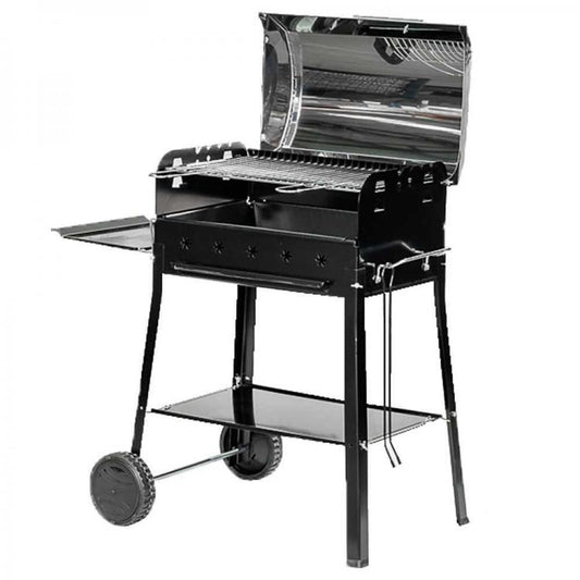 Ferraboli Barbecue Garda Carbonella Carrello Ruote Griglia 58X37 Grill Giardino
