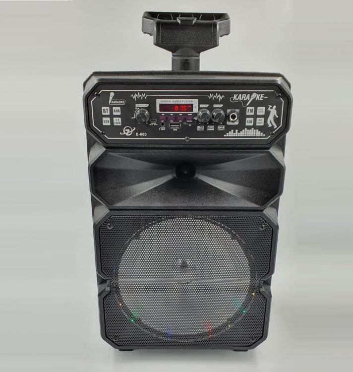 CASSA KARAOKE LED AMPLIFICATA TROLLEY BLUETOOTH USB SD CON MICROFONO TELECOMANDO