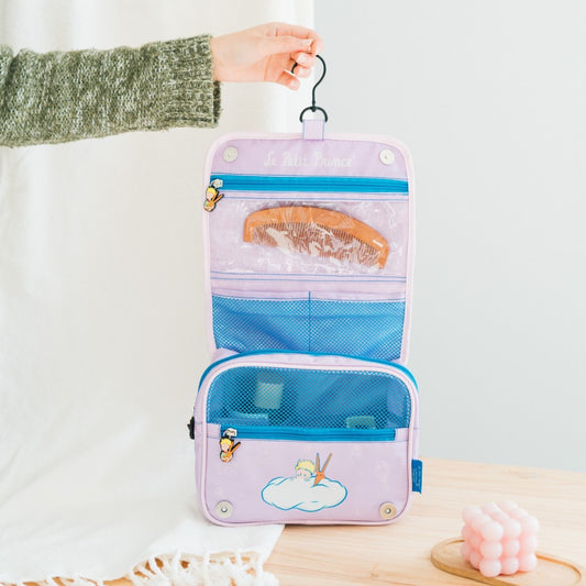 Beauty Case da Viaggio (Il Piccolo Principe) Collection Borsa Bag Borsellino Donna da Viaggio da Appendere Impermeabile con Scomparti e Gancio | Organizer Trucchi Portatile, Regalo Donna (24 x 20 x 9 cm)